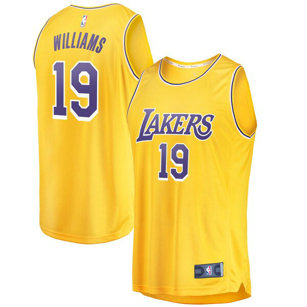Maillot nba Los Angeles Lakers Icon Edition Homme Johnathan Williams 19 Jaune